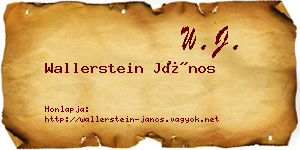 Wallerstein János névjegykártya